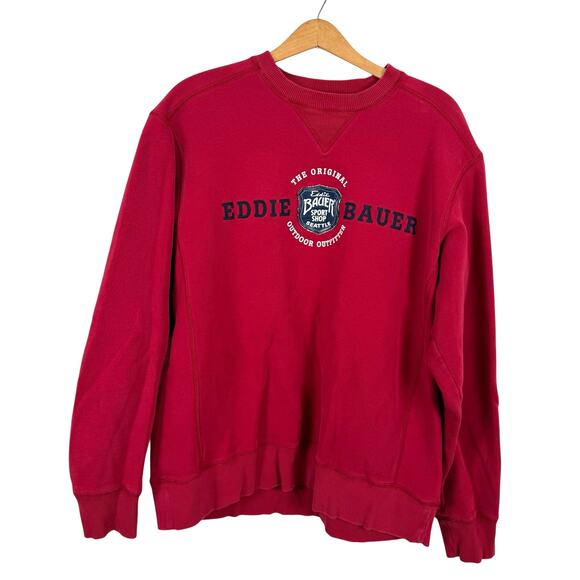 Eddie Bauer Mens Spell Out Sweatshirt Size Large Retro Comfy Cozy Classic Preppy - Picture 1 of 8
